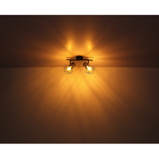 Závěsné svítidlo, kov černý, kovová mřížka černá, černý PVC kabel, DxŠxV: 72x13x120cm, bez žárovek 4xE27, max. 40W 230V