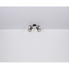 Závěsné svítidlo, kov černý, kovová mřížka černá, černý PVC kabel, DxŠxV: 72x13x120cm, bez žárovek 4xE27, max. 40W 230V