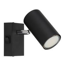 Nástěnné svítidlo, kov černý, chromový, s vypínačem, ŠxV: 7x10cm, H:12cm, bez žárovky 1xGU10, max. 25W 230V