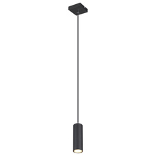 Závěsné svítidlo, kov černý, černý PVC kabel, DxŠxV: 9x9x120cm, bez žárovky 1xGU10, max. 35W 230V