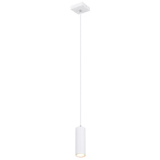 Závěsné svítidlo, kov bílý, PVC kabel bílý, DxŠxV: 9x9x120cm, bez žárovky 1xGU10, max. 35W 230V