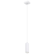 Závěsné svítidlo, kov bílý, PVC kabel bílý, DxŠxV: 9x9x120cm, bez žárovky 1xGU10, max. 35W 230V