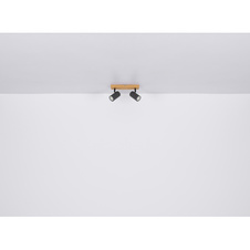 Nástěnné svítidlo, kov grafit/černý/vzhled dřeva, černý PVC kabel, s vypínačem, Flexo, ŠxV:7x44cm, H:32cm, délka kabelu 1,5m, bez žárovky 1x GU10,max. 25W 230V