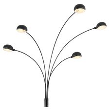 Stojanové lampa, kov černý, mramor černý, DxŠxV: 130x120x200cm, délka kabelu 1,8m, bez žárovek 5x E14, max. 40W 230V