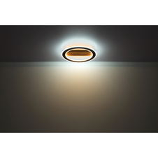 Stropní svítidlo, kov černý, akryl opál, DxŠxV: 45x45x5cm, včetně LED 30W 230V, 3831lm zdroj, 1860lm výstup, barva světla: uvnitř 3000K, zvenčí 6500K