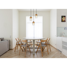 Závěsné svítidlo, kov černý, dřevo, kouřové sklo, Ø39cm, V:150cm, bez žárovek 3xE27, max. 40W 230V