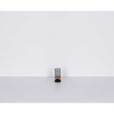 Závěsné svítidlo, kov černý, dřevo, kouřové sklo, Ø10cm, V:150cm, bez žárovky 1xE27, max. 40W 230V