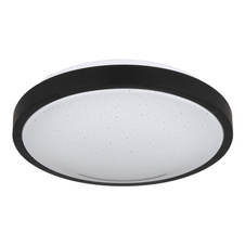 Stropní svítidlo, kov černý, akryl opál, třpytivý efekt, senzor, IP44, svítidlo se vypíná po 30 sekundách, Ø30cm, V:9cm, včetně LED 18W 230V, 2300lm zdroj, 980lm výstup, 4000K