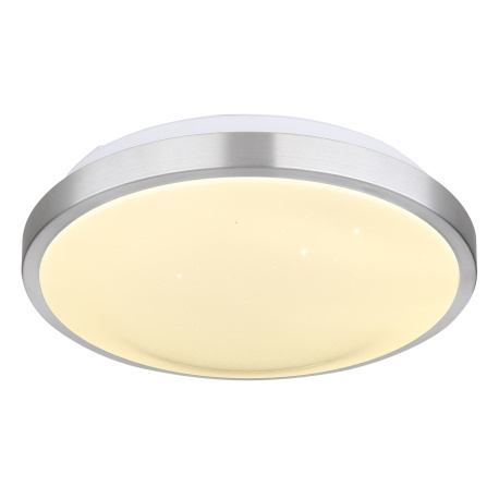 Stropní svítidlo, hliník, akryl opál, třpytivý efekt, senzor, IP44, svítidlo se vypíná po 30 sekundách, Ø30cm, V:9cm, včetně LED 18W 230V, 2300lm zdroj, 1050lm výstup, 4000K