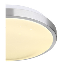 Stropní svítidlo, hliník, akryl opál, třpytivý efekt, senzor, IP44, svítidlo se vypíná po 30 sekundách, Ø30cm, V:9cm, včetně LED 18W 230V, 2300lm zdroj, 1050lm výstup, 4000K