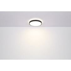 Stropní svítidlo, hliník, akryl opál, třpytivý efekt, senzor, IP44, svítidlo se vypíná po 30 sekundách, Ø30cm, V:9cm, včetně LED 18W 230V, 2300lm zdroj, 1050lm výstup, 4000K