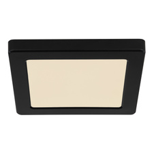 Stropní svítidlo, plast černý, plast bílý, změna barvy světla přepínačem, fixace barvy, DxŠxV: 17x17x1,5cm, včetně LED 12W 230V, 1050lm zdroj, 900lm výstup, změna barvy světla 3000/4000/6500K
