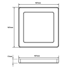 Stropní svítidlo, plast černý, plast bílý, změna barvy světla přepínačem, fixace barvy, DxŠxV: 17x17x1,5cm, včetně LED 12W 230V, 1050lm zdroj, 900lm výstup, změna barvy světla 3000/4000/6500K