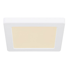 Stropní svítidlo, plast bílý, plast bílý, změna barvy světla přepínačem, fixace barvy, DxŠxV: 17x17x1,5cm, včetně LED 12W 230V, 1050lm zdroj, 950lm výstup, změna barvy světla 3000/4000/6500K