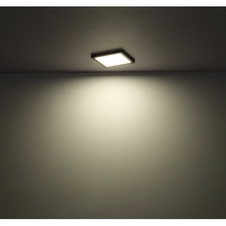 Stropní svítidlo, plast bílý, plast bílý, změna barvy světla přepínačem, fixace barvy, DxŠxV: 17x17x1,5cm, včetně LED 12W 230V, 1050lm zdroj, 950lm výstup, změna barvy světla 3000/4000/6500K
