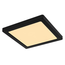 Stropní svítidlo, plast černý, plast bílý, změna barvy světla přepínačem, fixace barvy, DxŠxV: 22x22x1,5cm, včetně LED 18W 230V, 1900lm zdroj, 1400lm výstup, změna barvy světla 3000/4000/6500K