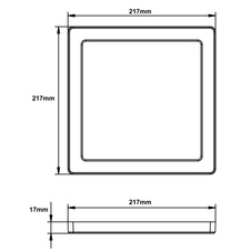 Stropní svítidlo, plast černý, plast bílý, změna barvy světla přepínačem, fixace barvy, DxŠxV: 22x22x1,5cm, včetně LED 18W 230V, 1900lm zdroj, 1400lm výstup, změna barvy světla 3000/4000/6500K