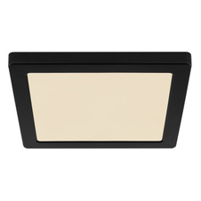 Stropní svítidlo, plast černý, plast bílý, změna barvy světla přepínačem, fixace barvy, DxŠxV: 22x22x1,5cm, včetně LED 18W 230V, 1900lm zdroj, 1400lm výstup, změna barvy světla 3000/4000/6500K