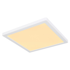 Stropní svítidlo, plast bílý, plast bílý, změna barvy světla přepínačem, fixace barvy, DxŠxV: 29x29x1,5cm, včetně LED 24W 230V, 2500lm zdroj, 2100lm výstup, změna barvy světla 3000/4000/6500K