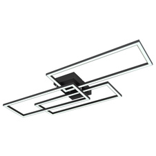 Stropní svítidlo, kov černý, hliník černý, akryl bílý, stmívatelné, fixace barvy, SmartLight, aplikace, paměťová funkce, noční světlo, časovač, dál.ovládání, DxŠxV: 90x40x8cm, včetně LED 58W 230V, 5800lm zdroj, 3200lm výstup, 3000-6500K