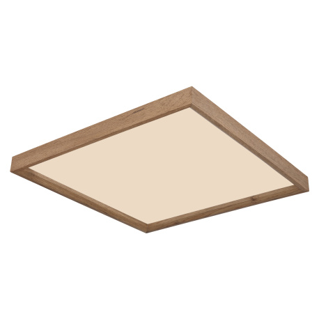 Stropní svítidlo, kov bílý, MDF vzhled dřeva, plast opál, fixace barvy, DxŠxV: 45x45x9cm, včetně LED 24W 230V, 2650lm zdroj, 1500lm výstup, změna barvy světla přepínačem na svítidle 2700/4500/6500K