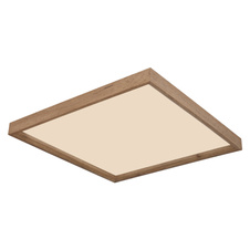 Stropní svítidlo, kov bílý, MDF vzhled dřeva, plast opál, fixace barvy, DxŠxV: 45x45x9cm, včetně LED 24W 230V, 2650lm zdroj, 1500lm výstup, změna barvy světla přepínačem na svítidle 2700/4500/6500K