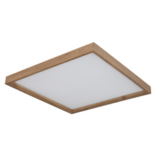 Stropní svítidlo, kov bílý, MDF vzhled dřeva, plast opál, fixace barvy, DxŠxV: 45x45x9cm, včetně LED 24W 230V, 2650lm zdroj, 1500lm výstup, změna barvy světla přepínačem na svítidle 2700/4500/6500K