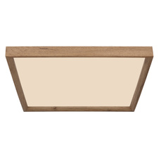 Stropní svítidlo, kov bílý, MDF vzhled dřeva, plast opál, fixace barvy, DxŠxV: 45x45x9cm, včetně LED 24W 230V, 2650lm zdroj, 1500lm výstup, změna barvy světla přepínačem na svítidle 2700/4500/6500K