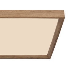 Stropní svítidlo, kov bílý, MDF vzhled dřeva, plast opál, fixace barvy, DxŠxV: 45x45x9cm, včetně LED 24W 230V, 2650lm zdroj, 1500lm výstup, změna barvy světla přepínačem na svítidle 2700/4500/6500K