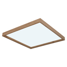 Stropní svítidlo, kov bílý, MDF vzhled dřeva, plast opál, fixace barvy, DxŠxV: 45x45x9cm, včetně LED 24W 230V, 2650lm zdroj, 1500lm výstup, změna barvy světla přepínačem na svítidle 2700/4500/6500K