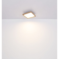 Stropní svítidlo, kov bílý, MDF vzhled dřeva, plast opál, fixace barvy, DxŠxV: 45x45x9cm, včetně LED 24W 230V, 2650lm zdroj, 1500lm výstup, změna barvy světla přepínačem na svítidle 2700/4500/6500K