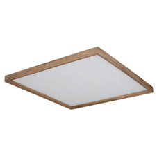 Stropní svítidlo, kov bílý, MDF vzhled dřeva, plast opál, fixace barvy, DxŠxV: 60x60x9cm, včetně LED 36W 230V, 4300lm zdroj, 2400lm výstup, změna barvy světla přepínačem na svítidle 2700/4500/6500K