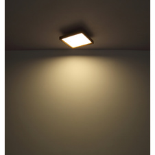 Stropní svítidlo, kov bílý, MDF vzhled dřeva, plast opál, fixace barvy, DxŠxV: 60x60x9cm, včetně LED 36W 230V, 4300lm zdroj, 2400lm výstup, změna barvy světla přepínačem na svítidle 2700/4500/6500K