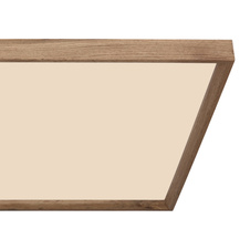 Stropní svítidlo, kov bílý, MDF vzhled dřeva, plast opál, fixace barvy, DxŠxV: 60x60x9cm, včetně LED 36W 230V, 4300lm zdroj, 2400lm výstup, změna barvy světla přepínačem na svítidle 2700/4500/6500K