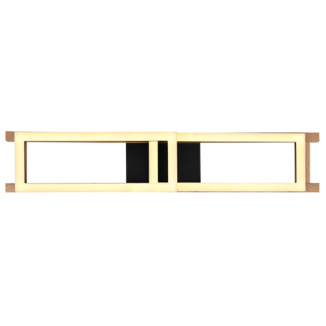Stropní svítidlo, kov černý, MDF tmavě hnědý, plast bílý, otočné, DxŠxV: 69x37x11cm, včetně LED 20W 230V, 2100lm zdroj, 850lm výstup, 3000K