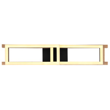 Stropní svítidlo, kov černý, MDF tmavě hnědý, plast bílý, otočné, DxŠxV: 69x37x11cm, včetně LED 20W 230V, 2100lm zdroj, 850lm výstup, 3000K