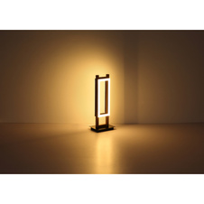 Nástěnné svítidlo, kov černý, MDF tmavě hnědý, plast bílý, ŠxV: 14x45cm, H:8cm, včetně LED 10W 230V, 1050lm zdroj, 400lm výstup, 3000K