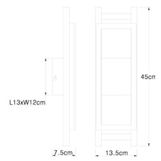 Nástěnné svítidlo, kov černý, MDF tmavě hnědý, plast bílý, ŠxV: 14x45cm, H:8cm, včetně LED 10W 230V, 1050lm zdroj, 400lm výstup, 3000K