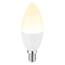 LED žárovka, plast bílý, hliník, Ø3,7cm, V:10,7cm, E14 7W 230V, 650lm zdroj, 650lm výstup, 3000K