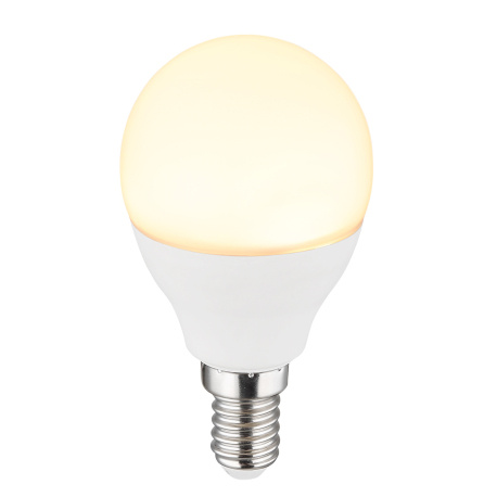 LED žárovka, plast bílý, hliník, Ø4,7cm, V:9,8cm, E14 7W 230V, 650lm zdroj, 650lm výstup, 3000K