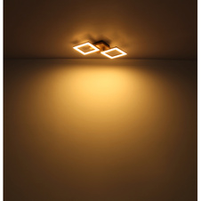 Stropní svítidlo, kov černý, dřevo tmavě hnědé, plast bílý, DxŠxV: 66x31x8cm, včetně LED 30W 230V, 3400lm zdroj, 2200lm výstup, 3000K