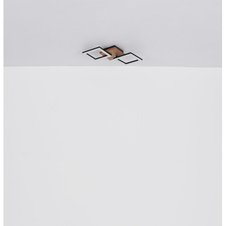 Stropní svítidlo, kov černý, dřevo tmavě hnědé, plast bílý, DxŠxV: 66x31x8cm, včetně LED 30W 230V, 3400lm zdroj, 2200lm výstup, 3000K