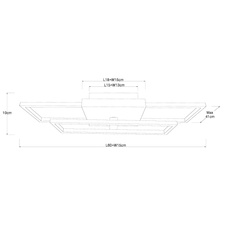 Stropní svítidlo, kov černý, MDF vzhled dřeva, plast opál, otočné, DxŠxV: 60x41x10cm, včetně LED 18W 230V, 2500lm zdroj, 1300lm výstup, 3000K