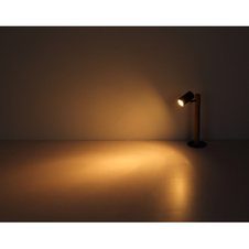 Nástěnné svítidlo, dřevo tmavě hnědé, kov černý, ŠxV: 10x20cm, H:20cm, bez žárovky 1xGU10, max. LED 5W 230V