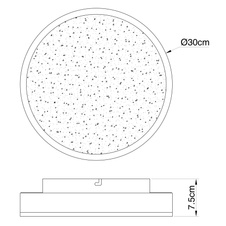Stropní svítidlo, hliník černý, kov zlatý, akryl, Ø30cm, V:9cm, včetně LED 24W 230V, 2800lm zdroj, 700lm výstup, 3000K