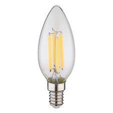 LED žárovka, sklo průhledné, Ø3,5cm, V:9,8cm, E14 6W 230V, 800lm zdroj, 800lm výstup, 3000K