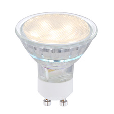 LED žárovka, sklo satinované, Ø5cm, V:5,6cm, 1xGU10 LED 3W 230V, 250lm, 3000K.