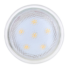 LED žárovka, sklo satinované, Ø5cm, V:5,6cm, 1xGU10 LED 3W 230V, 250lm, 3000K.