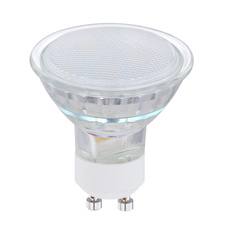 LED žárovka, sklo satinované, Ø5cm, V:5,6cm, 1xGU10 LED 3W 230V, 250lm, 3000K.