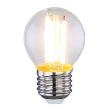 LED žárovka, stříbrná, sklo průhledné, E27 ILLU, Ø4,5cm, V:7,2cm, E27 LED 6,5W 230V, 806lm, 2700K
